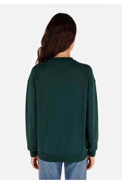 Colin's Regular Fit Round Neck Printed Women's Green Sweatshirt