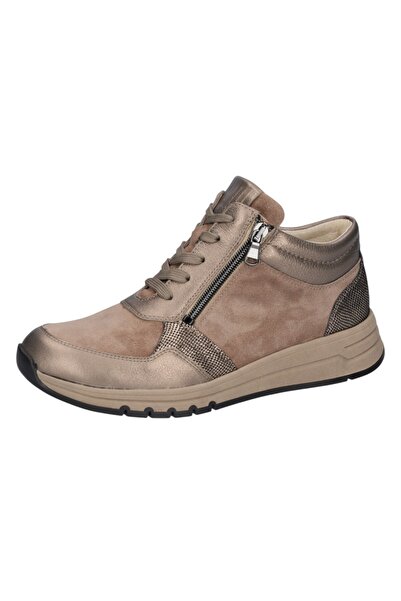 Waldläufer Damen Mid Sneaker H-april Mid Top 957702 400 Goldfarben 212 Bronce Nougat Leder Mit Eva & Herausnehm