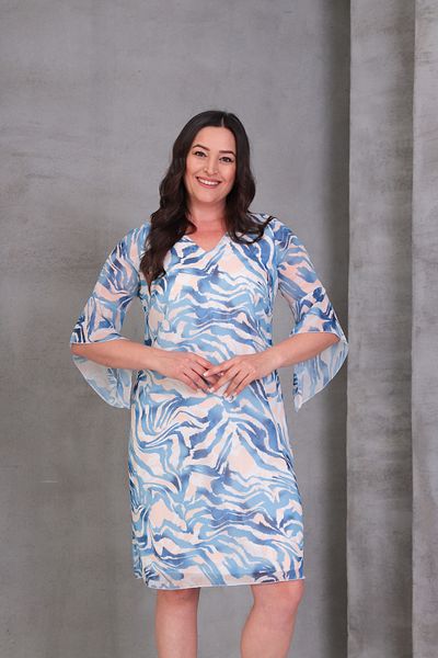 Mezure Φόρεμα σιφόν με σχέδιο Plus Size με φερμουάρ στην πλάτη