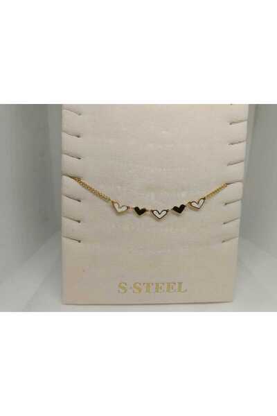Store 316L Kalp Temalı Paslanmaz Çelik Gold Halhal
