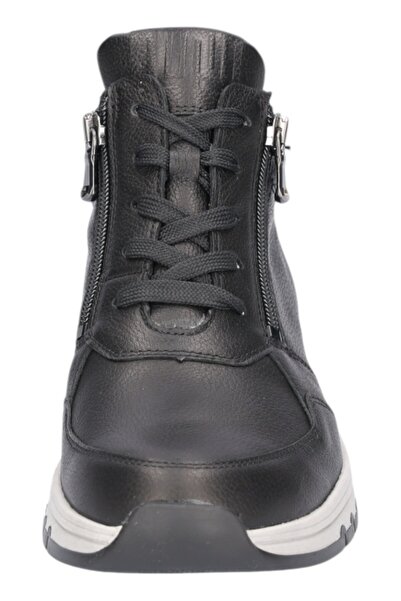 Waldläufer Damen Mid Sneaker H-April Mid Top 957702 139 Schwarz 001 schwarz Leder mit EVA & herausnehmbar