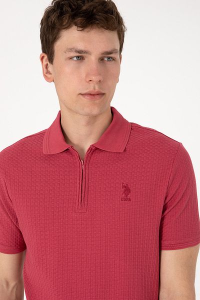 U.S. Polo Assn. Men's Regular Fit Polo Neck Cherry T-Shirt 50299601-Vr223