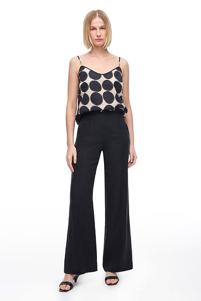 Perspective Cotton High Waist Wide Leg Pants