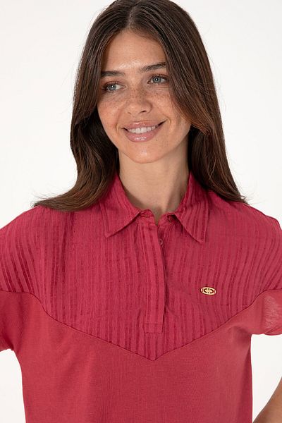 U.S. Polo Assn. Women's Cherry Polo Neck T-Shirt 50300663-Vr223