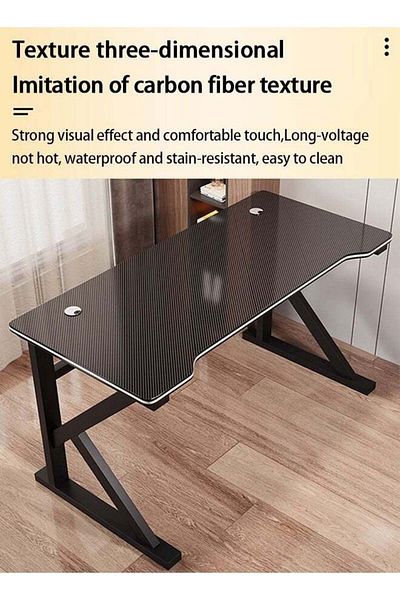COOYA 120×60cm Ergonomic Gaming Desk Table, With sleek carbon fiber texture, For Home And Office