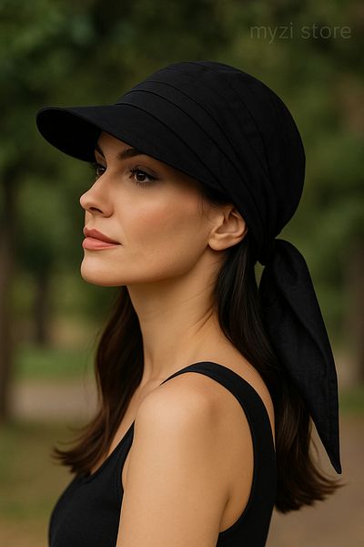 MYZİ STORE Vizor bandană pentru femei, 100% bumbac, pentru safari, cu șireturi