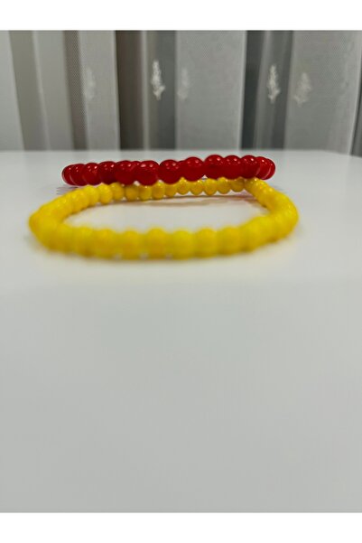 süslühome Taraftar Galatasaray Çift Bileklik Hediyelik Taraftar 2 li Kombin Bileklik seti Unisex