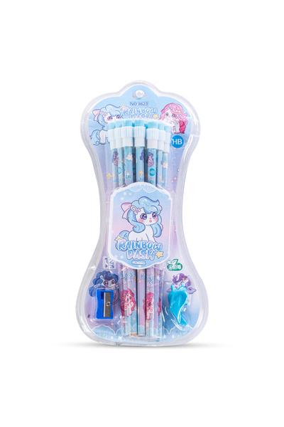 Eazy Kids 12 - Piece HB Pencil Set w/ Eraser and Grip - Blue