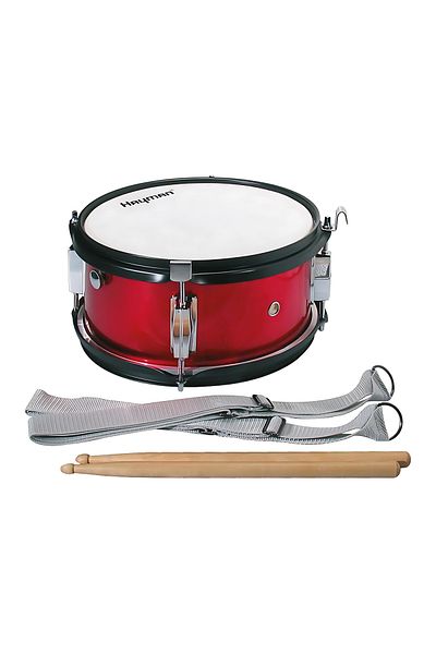 Hayman JMDR1005, premier 10” snare drum, red, straps, sticks