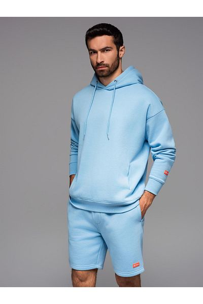 OMBRE Unisex-Sweatshirt mit Kapuze und Taschen - blau V8 OU-SNBC-0105 XL/XXL