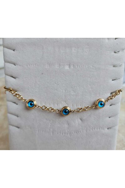 Store 316L Nazar Gözü Temalı Paslanmaz Çelik Gold Bileklik