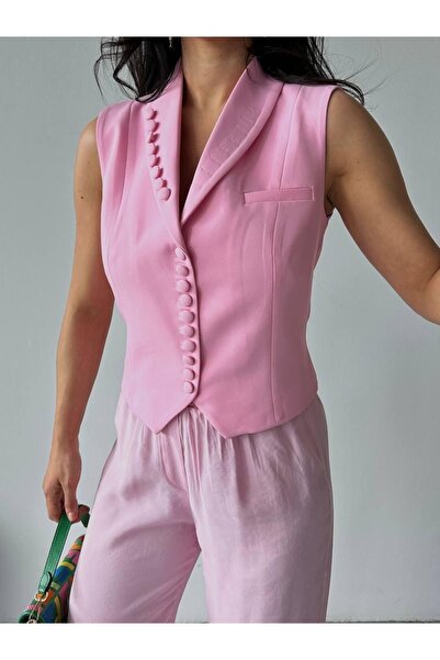 Ekim Store Jachetă Blazer cu guler cu nasturi