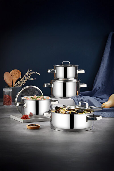 Newsevinç Ev Tekstili طقم أواني طهي أسطوانية مكون من 8 قطع