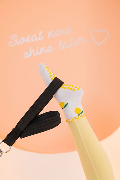 PS Girls Pilates Yoga Socks-Yellow Sole Anti-Slip Socks-Lemonade Socks