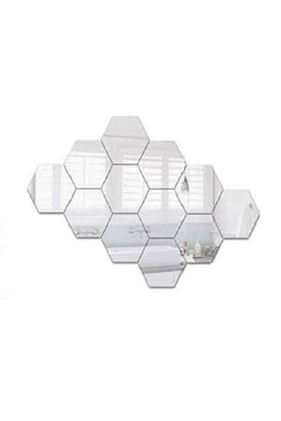 OEM Decorative Hexagonal Honeycomb Mirrors for Bathroom Kitchen and Living Room - 12 Pieces Sticker L,