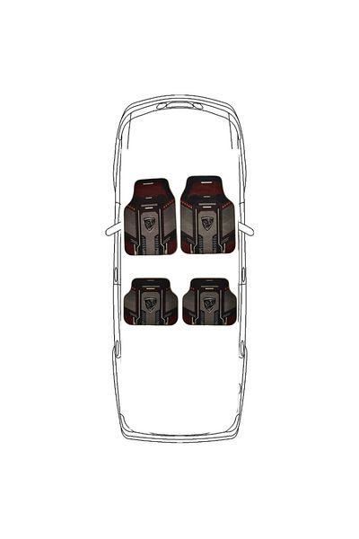 Generic Peugeot Car Mats – Sport Design Bordeaux/Black | Universal