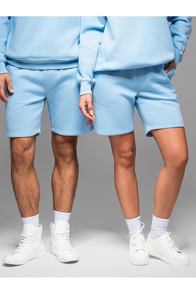 OMBRE Unisex-Sweatshorts mit Kordelzug in der Taille - blau V8 OU-SRBC-0101 M/L