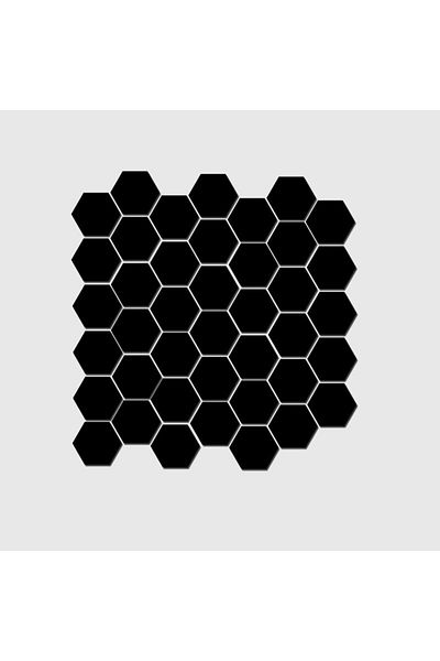 OEM Set de oglinzi acrilice cu design hexagonal - Oglinzi decorative, dimensiune XXL, negre, Luxury Home, 12 piese/set