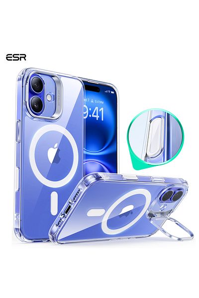 ESR |Phone Protector/Phone Case/Classic Hybrid Series with Stash Stand (Bundle)/iPhone 16 Plus