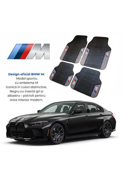 Generic Universal Car Mats Bmw M – Sport Design Black/Grey