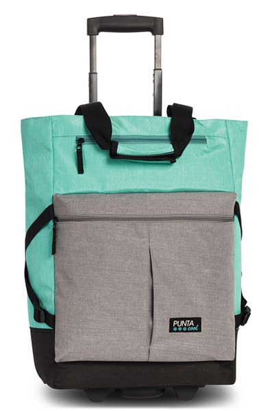 Punta Shopping Bag With Rollers, F10411, 50 X 36 X 20 Cm, 33 L, Insulated Pocket, Green