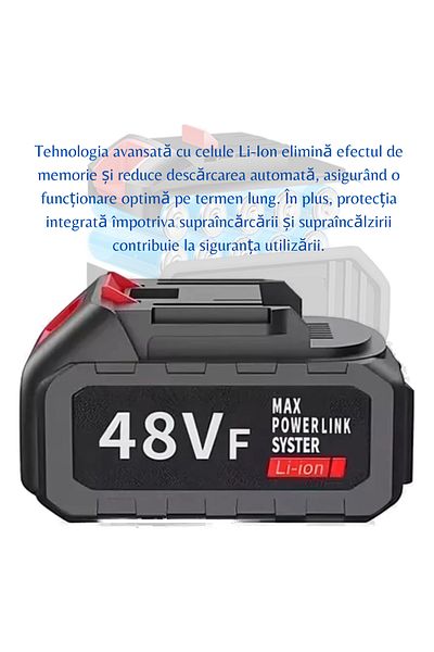 Generic Li-Ion battery 48Vf MAX, 12000mAh, compatible with cordless power tools