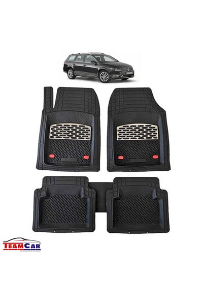 Generic TeamCar® Tray Type Car Mats Compatible with Volkswagen Passat B7 (2010–2014) Variant, silver
