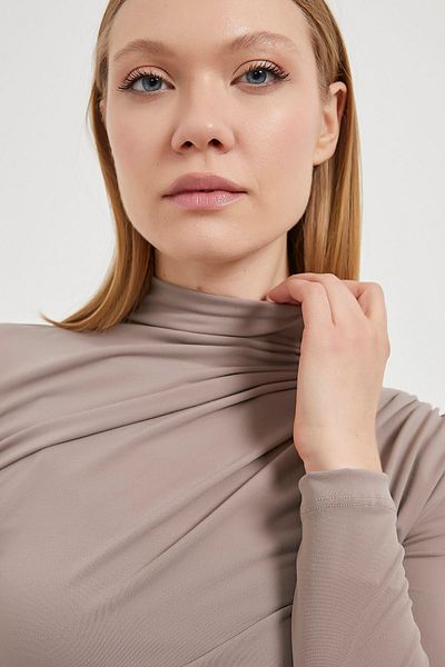 Arma Life Bluză de damă, cu mânecă lungă, elastică, strânsă, scurtă din nurcă