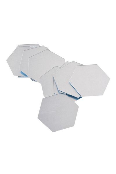 OEM Oglindă hexagonală cu design acrilic, argintie, 16 cm