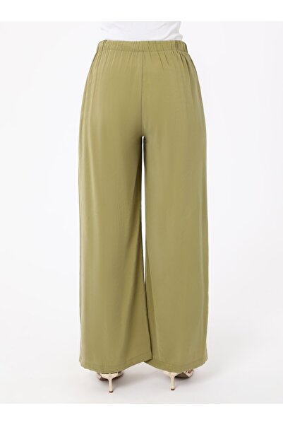 Refka Nervür Detaylı Modal Pantolon - Acik yesil - Refka