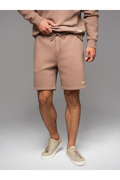 OMBRE Unisex Sweatshorts mit Kordelzugbund - braun V16 OU-SRBC-0101 XS/S
