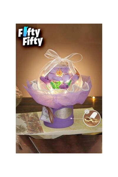 Loz Ledli Mor Dekoratif ve Koleksiyonluk Çiçek Buketi 272 Parça Çiçek Modeli ...