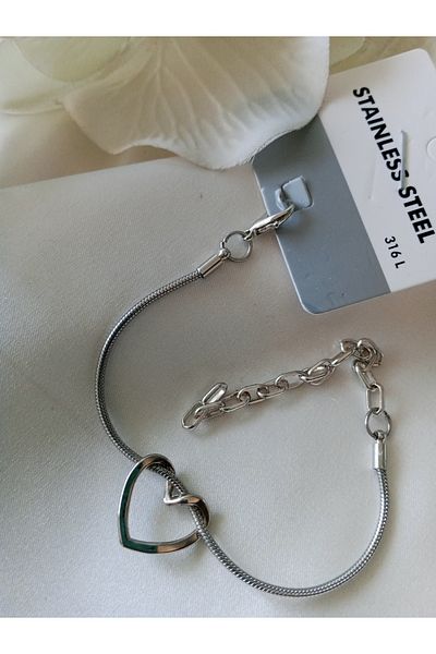 Pervin Ablacım Steel Silver Love Knot Bracelet