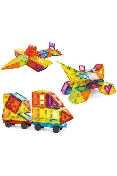 rexa Dream Builder Magnetic Tiles – Colorful Magnetic Construction Blocks Set for Kids