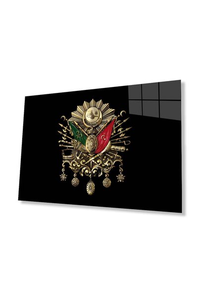 idealizbiz Османско стъкло Tughra, боядисано с 4 мм издръжливо закалено стъкло