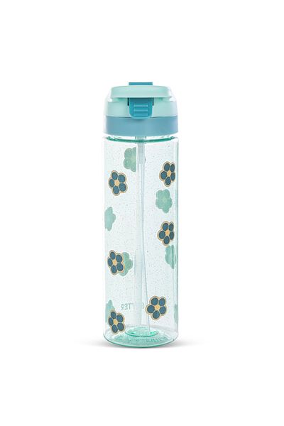Eazy Kids Flora Tritan Water Bottle W/ Spray 750ml - Gitter Green