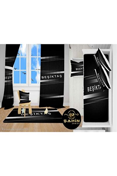 Lavisa Beşiktaş Model Dijital Baskı 2fon Perde & Yatak Örtüsü ve Yastık Kılıf...