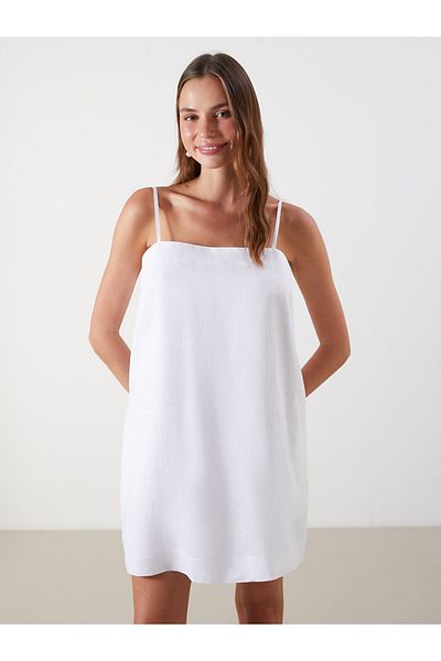 LC Waikiki Mini rochie de in cu guler pătrat de sezon nou - S5M701Z8
