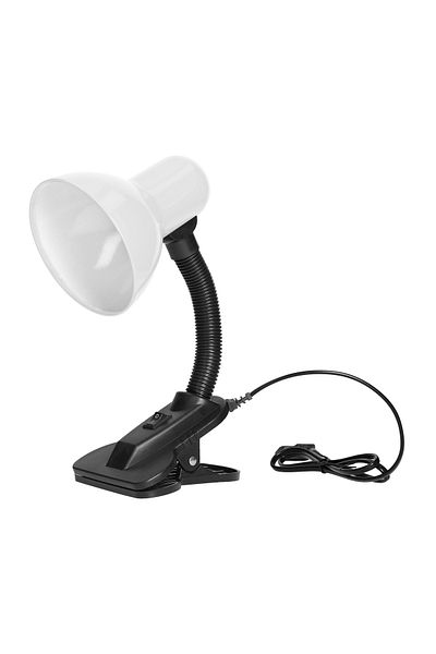 Virone Latsa Dl-3/w Desk Lamp, E27, 40 W, Ip20, Flexible Arm With Clamp, 1 M Cable, Black/white