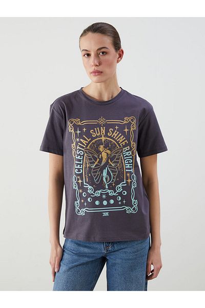 LC Waikiki Νέα σεζόν Crew Neck Printed Γυναικείο Tisort - S5KR10Z8