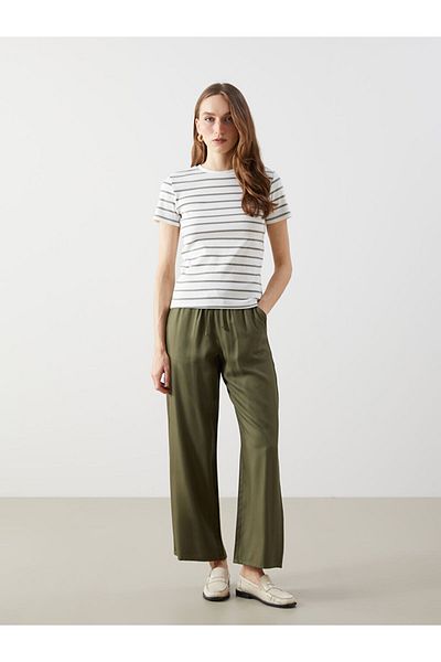 LC Waikiki Νέα σεζόν Crew Neck ριγέ γυναικείο Tisort - S5AG39Z8