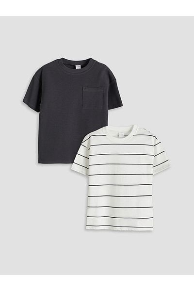 LC Waikiki New Season Crew Neck Striped Boys T-Shirt 2-Piece - S5Lh50Z1
