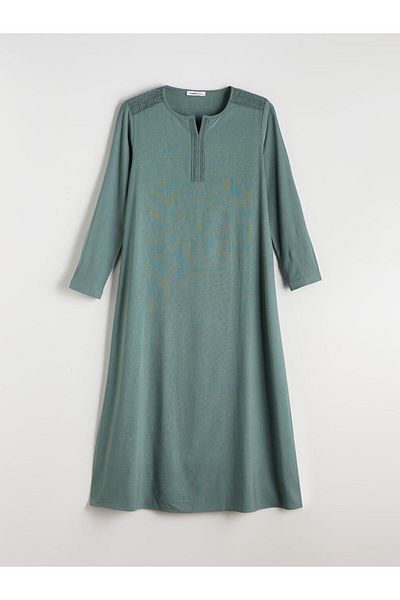 LC Waikiki New Season Lace Detailed A-Line Linen Blend Dress - S5M274Z8