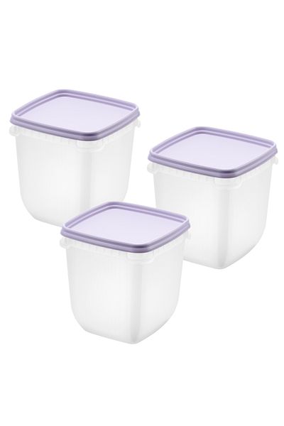 Orthex Set 3 casseroles with lids, food storage, Freez SmartStore, 1L, microwave and freezer safe
