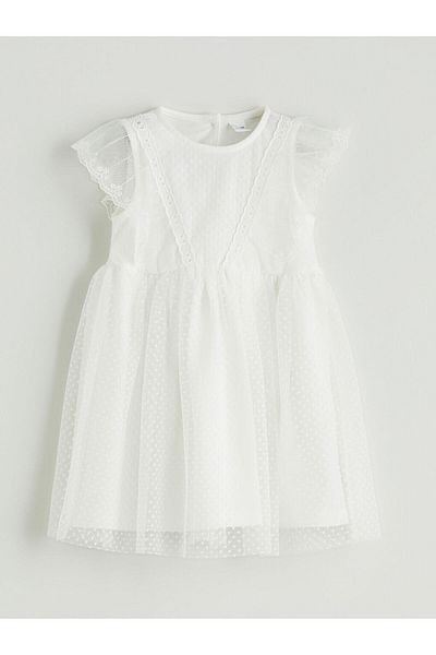 LC Waikiki New Season Crew Neck Girls' Lace Dress - S5Pp87Z1
