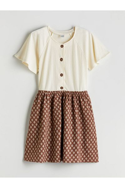 LC Waikiki Lcw Crew Neck Girl's Dress Fast Fashion