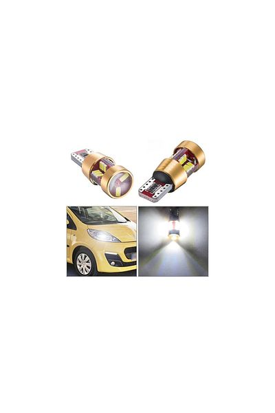 AUTOREY Set of 2 LED Bulbs with Magnifier T10 w5w Canbus for Positions, Ceiling Light White Light