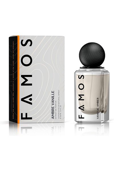 Famos Ambre Vanille Extrait de Parfum 100ml – Unisex Woody Fragrance | Saffron, Patchouli & Vanill