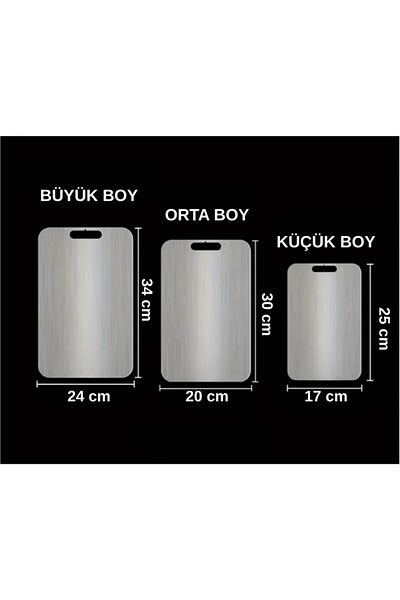 ONYS Stainless Steel Cutting Board - Medium Size - Set Top Quality Antibacterial Cutting Board