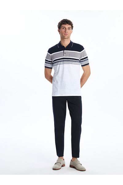 LC Waikiki Νέα σεζόν Polo Collar Striped Pique Ανδρικό Tisort - S5FF54Z8